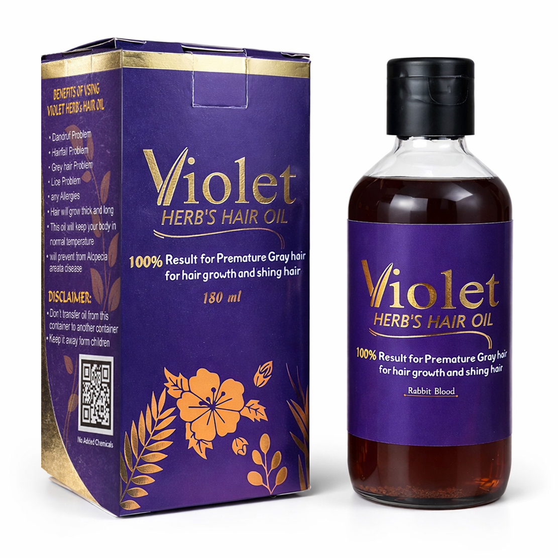 Violet herb's rabbit blood hair oil